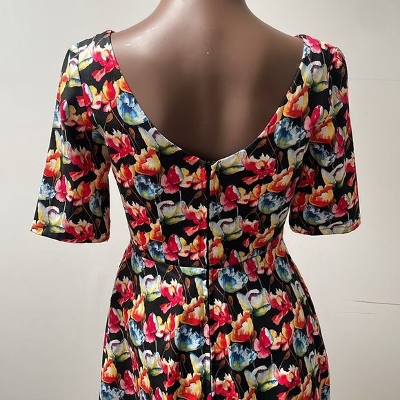 Amie Scott The Wicked Witch Dress Floral Shortsleeves Pocket Vintage Small S New - Picture 7 of 11